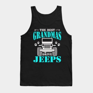 the best grandmas drive jeeps cute dog paws mother's day gift Tank Top